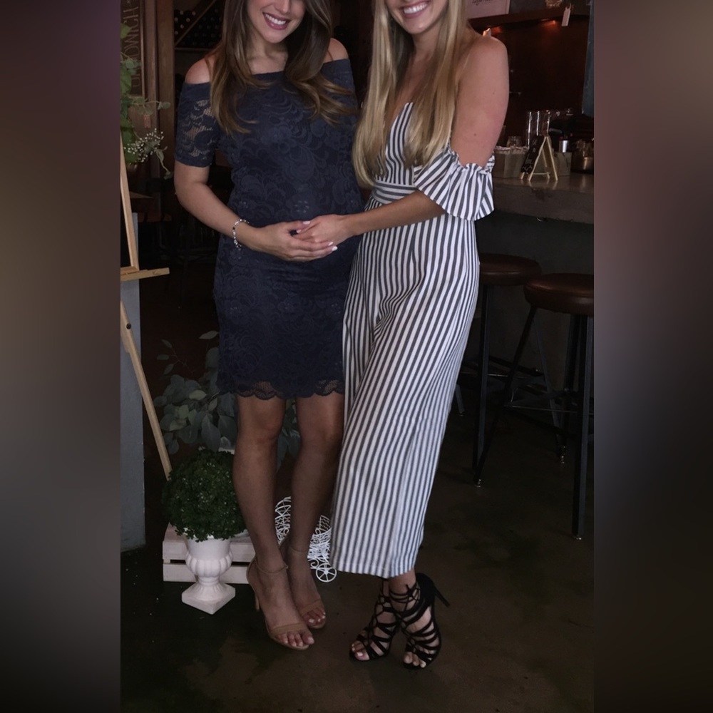Striped Off-Shoulder Jumpsuit